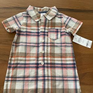 Carters plaid one piece shorts